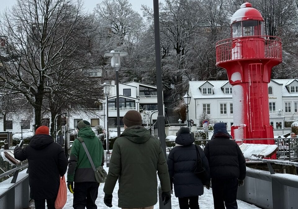 Blankenese bei Schnee und Sonnenschein